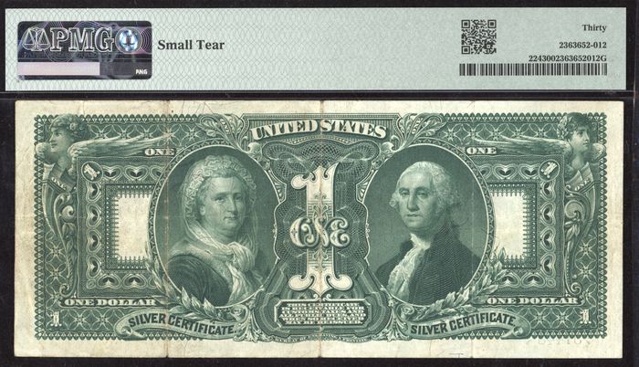 1896 $1 Educational Silver Certificate Reverse Image