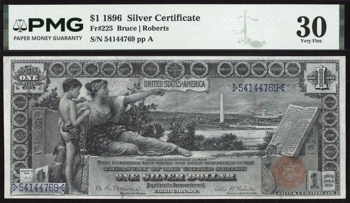 1896 $1 Educational Silver Certificate Obverse Image