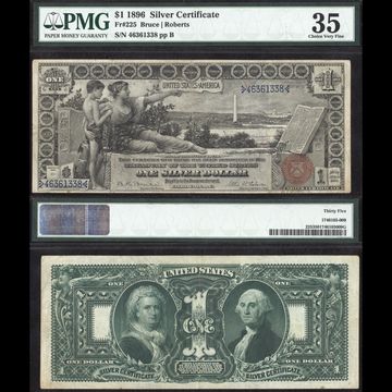 1896 $1 Educational Silver Certificate Composite Image