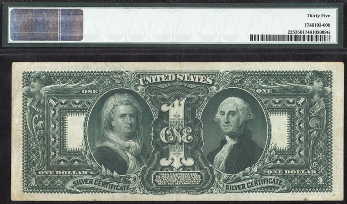 1896 $1 Educational Silver Certificate Reverse Image