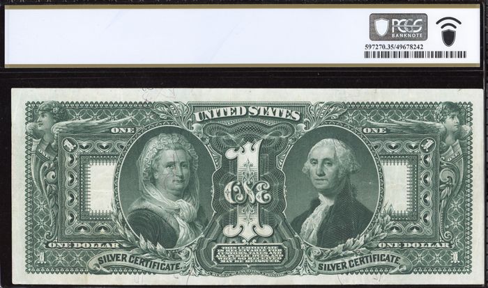 1896 $1 Educational Silver Certificate Reverse Image