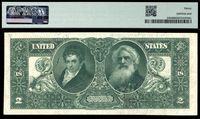 1896 $2 Educational Silver Certificate Reverse Image