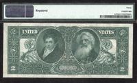 1896 $2 Educational Silver Certificate Reverse Image