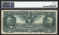 1896 $5 Educational Silver Certificate Reverse Image
