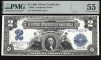 1899 $2 Mini Porthole Silver Certificate Obverse Image