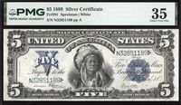 1899 $5 Chief Silver Certificate  Obverse Image