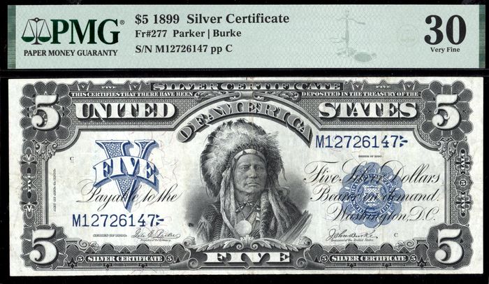 1899 $5 Chief Silver Certificate Obverse Image