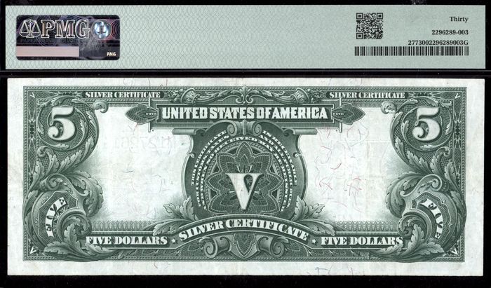 1899 $5 Chief Silver Certificate Reverse Image