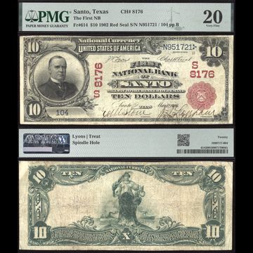 1902 $10 Red Seal National - Santo, TX (Charter 8176) Composite Image