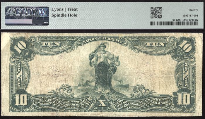 1902 $10 Red Seal National - Santo, TX (Charter 8176) Reverse Image