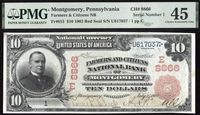 1902 $10 Red Seal National Serial No. 1 - Montgomery, PA (Charter 8866) Obverse Image