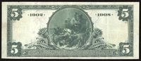 1902 $5 Date Back National - St. Louis, MO (Charter 4178) Reverse Image