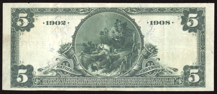 1902 $5 Date Back National - St. Louis, MO (Charter 4178) Reverse Image