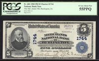 1902 $5 National - Burlington, IA (Charter 1744) Obverse Image