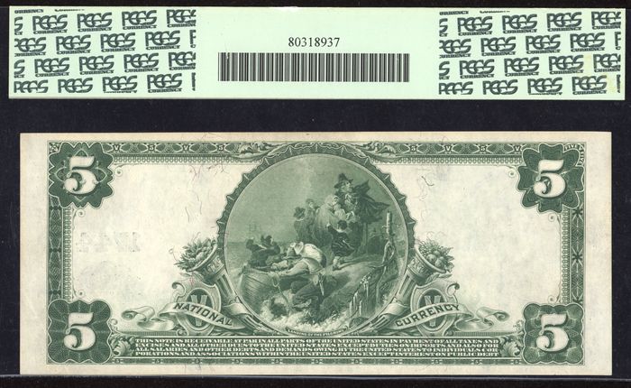 1902 $5 National - Burlington, IA (Charter 1744) Reverse Image