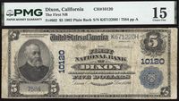 1902 $5 Plain Back National - Dixon, CA (Charter 10120) Obverse Image