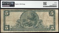 1902 $5 Plain Back National - Dixon, CA (Charter 10120) Reverse Image
