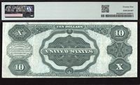 1908 $10 Tombstone Silver Certificate Reverse Image