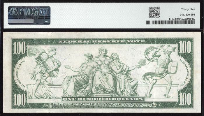 1914 $100 Federal Reserve Note - Atlanta Reverse Image