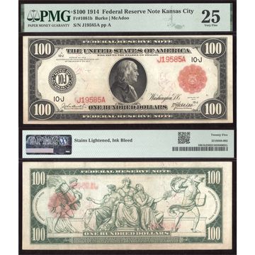 1914 $100 Red Seal Federal Reserve Note Composite Image