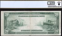 1914 $20 Federal Reserve Note Reverse Image