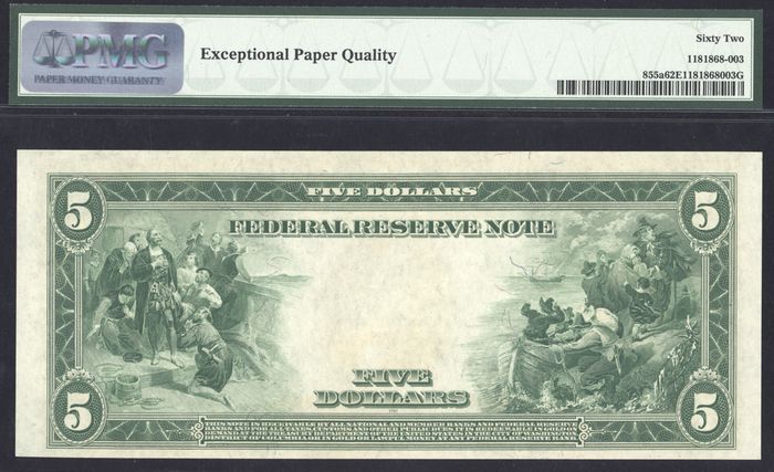 1914 $5 Federal Reserve Note Reverse Image