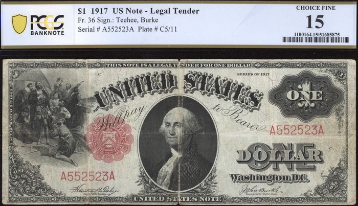 1917 $1 Legal Tender Obverse Image