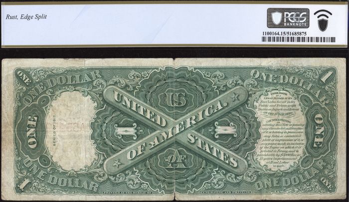1917 $1 Legal Tender Reverse Image