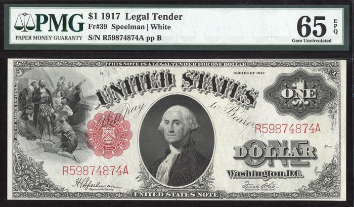 1917 $1 Legal Tender Obverse Image