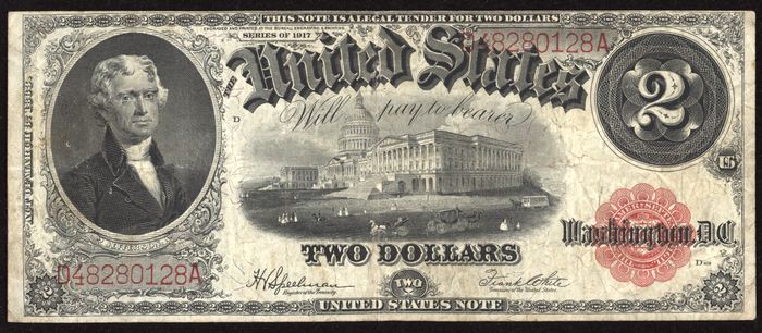 1917 $2 Legal Tender Obverse Image