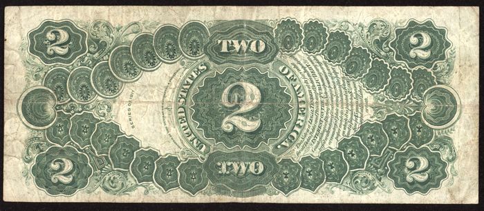 1917 $2 Legal Tender Reverse Image