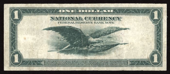 1918 $1 Spread Eagle FRBN Reverse Image