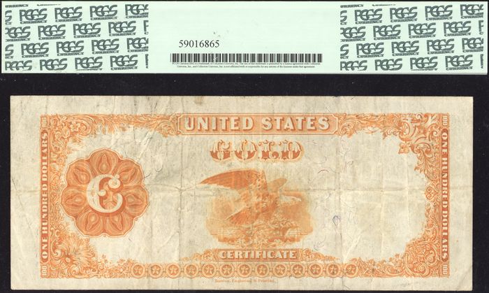 1922 $100 Gold Certificate Reverse Image
