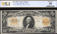 1922 $20 Gold Certificate Obverse Image