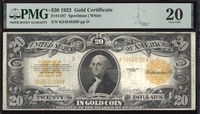 1922 $20 Gold Certificate Obverse Image