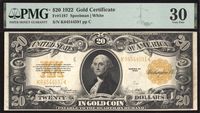 1922 $20 Gold Certificate Obverse Image