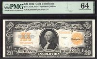 1922 $20 Gold Certificate Obverse Image