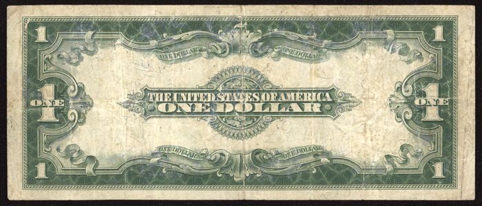 1923 $1 Horse Blanket Silver Certificate Reverse Image