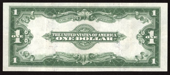 1923 $1 Horse Blanket Silver Certificate Reverse Image