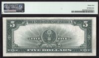 1923 $5 Porthole Silver Certificate Reverse Image