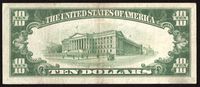 1928 $10 Gold Certificate Reverse Image