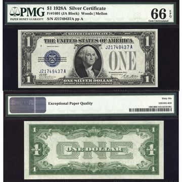 1928A $1 Funnyback Silver Certificate Composite Image