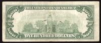 1929 $100 Federal Reserve National Bank Note (FRBN) Kansas City Reverse Image