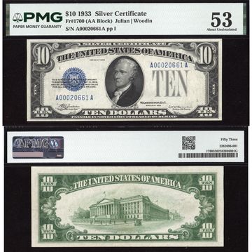 1933 $10 Silver Certificate Composite Image