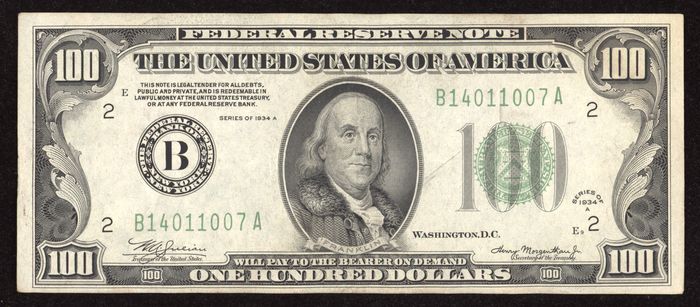 1934A $100 Federal Reserve Note Obverse Image