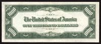 1934A $1000 Federal Reserve Note Reverse Image