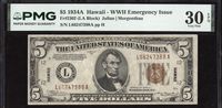 1934A $5 Hawaii Emergency Issue Obverse Image