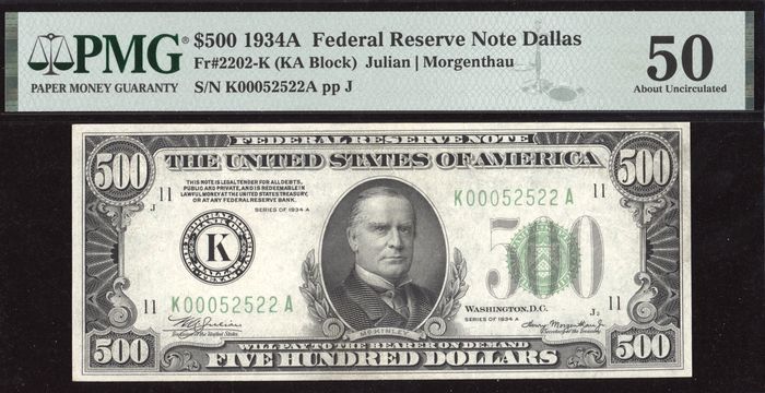 1934A $500 Obverse Image