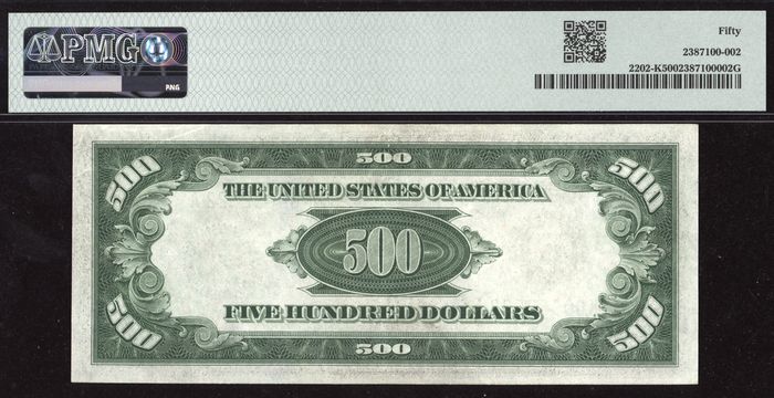 1934A $500 Reverse Image