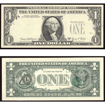 1969D $1 Federal Reserve Note Error - Overprint on Back Composite Image